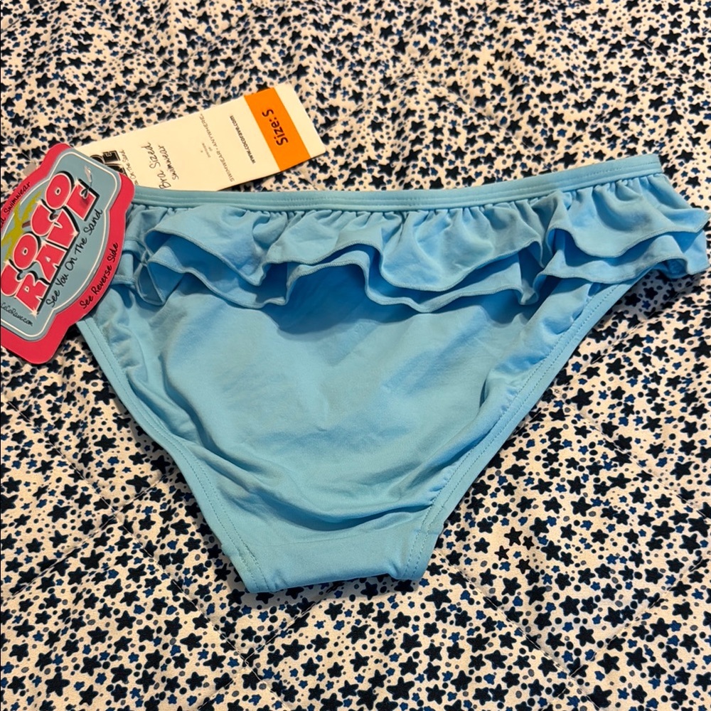 Coco Rave Light Blue Ruffle Bikini Bottom - Picture 3 of 5